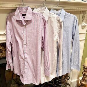 Lot of 3 Men's Boss Hugo Boss Sharp Slim Fit Dress Shirts Size 16  32/33